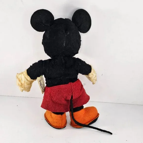 Vintage Gund Disney Mickey Mouse Plush Stuffed Animal 1940s